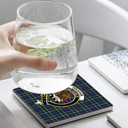ScotsTee Shop Scottish Graham of Montrose Modern Crest Tartan Drinks Coasters – Wood, Rubber, Ceramic