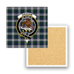 ScotsTee Shop Scottish Graham Dress Crest Tartan Drinks Coasters – Wood, Rubber, Ceramic
