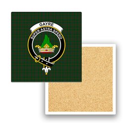 ScotsTee Shop Scottish Gayre Bodyguard Crest Tartan Drinks Coasters – Wood, Rubber, Ceramic