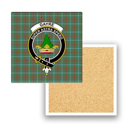 ScotsTee Shop Scottish Gayre Modern Crest Tartan Drinks Coasters – Wood, Rubber, Ceramic