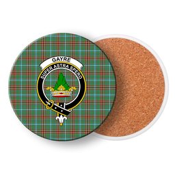 ScotsTee Shop Scottish Gayre Modern Crest Tartan Drinks Coasters – Wood, Rubber, Ceramic