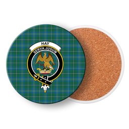 ScotsTee Shop Scottish Hay Hunting Modern Crest Tartan Drinks Coasters – Wood, Rubber, Ceramic