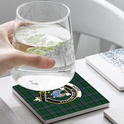 ScotsTee Shop Scottish Hope Vere Lochcarron Crest Tartan Drinks Coasters – Wood, Rubber, Ceramic