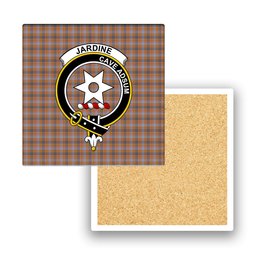 ScotsTee Shop Scottish Jardine of Castlemilk Ancient Crest Tartan Drinks Coasters – Wood, Rubber, Ceramic