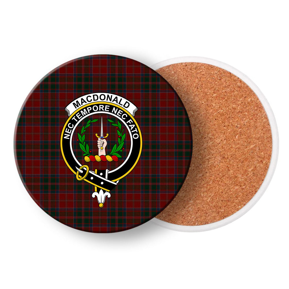 ScotsTee Shop Scottish MacDonald of Glencoe Crest Tartan Drinks Coasters – Wood, Rubber, Ceramic