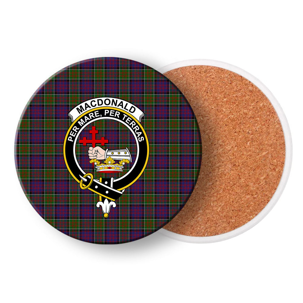 ScotsTee Shop Scottish MacDonald of Clanranald 2 Crest Tartan Drinks Coasters – Wood, Rubber, Ceramic