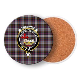 ScotsTee Shop Scottish MacDonald Dress Modern Crest Tartan Drinks Coasters – Wood, Rubber, Ceramic
