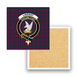 ScotsTee Shop Scottish Lindsay #2 Modern Clan Crest Tartan Drinks Coasters – Wood, Rubber, Ceramic