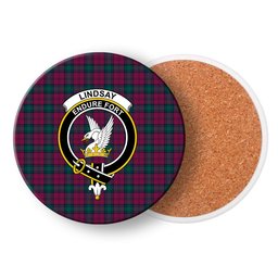 ScotsTee Shop Scottish Lindsay #2 Modern Clan Crest Tartan Drinks Coasters – Wood, Rubber, Ceramic