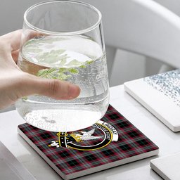ScotsTee Shop Scottish Lindsay Hunting Modern Crest Tartan Drinks Coasters – Wood, Rubber, Ceramic
