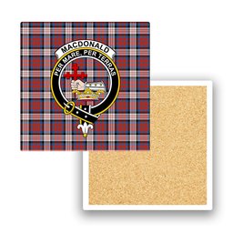 ScotsTee Shop Scottish MacDonald Dress Irish Ancient Crest Tartan Drinks Coasters – Wood, Rubber, Ceramic