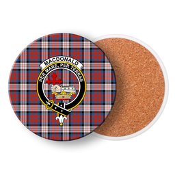 ScotsTee Shop Scottish MacDonald Dress Irish Ancient Crest Tartan Drinks Coasters – Wood, Rubber, Ceramic