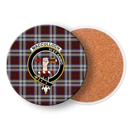 ScotsTee Shop Scottish MacCulloch Dress Crest Tartan Drinks Coasters – Wood, Rubber, Ceramic