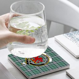 ScotsTee Shop Scottish Kelly of Sleat Hunting Ancient Crest Tartan Drinks Coasters – Wood, Rubber, Ceramic