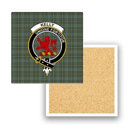 ScotsTee Shop Scottish Kelly Dress Crest Tartan Drinks Coasters – Wood, Rubber, Ceramic