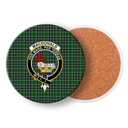 ScotsTee Shop Scottish MacDonald Lord of the Isles Hunting Crest Tartan Drinks Coasters – Wood, Rubber, Ceramic