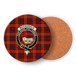 ScotsTee Shop Scottish MacDonald of Ardnamurchan Ancient Crest Tartan Drinks Coasters – Wood, Rubber, Ceramic
