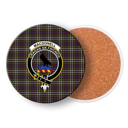 ScotsTee Shop Scottish MacDonell of Glengarry Dress Crest Tartan Drinks Coasters – Wood, Rubber, Ceramic