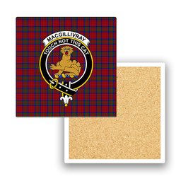 ScotsTee Shop Scottish MacGillivray Crest Tartan Drinks Coasters – Wood, Rubber, Ceramic