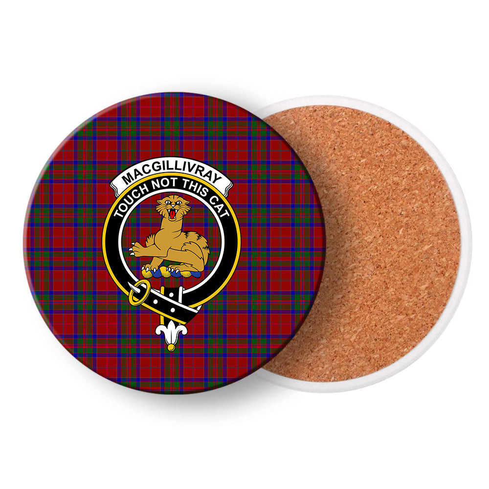 ScotsTee Shop Scottish MacGillivray Crest Tartan Drinks Coasters – Wood, Rubber, Ceramic