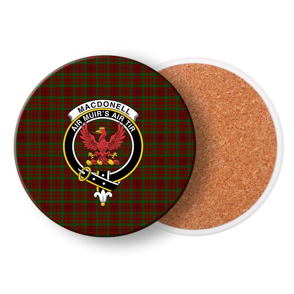 ScotsTee Shop Scottish MacDonell of Keppoch 3 Crest Tartan Drinks Coasters – Wood, Rubber, Ceramic