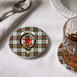 ScotsTee Shop Scottish MacDuff Dress Ancient Crest Tartan Drinks Coasters – Wood, Rubber, Ceramic