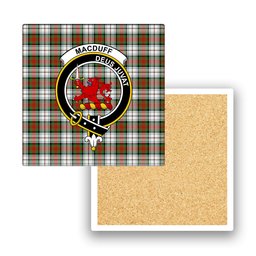ScotsTee Shop Scottish MacDuff Dress Ancient Crest Tartan Drinks Coasters – Wood, Rubber, Ceramic