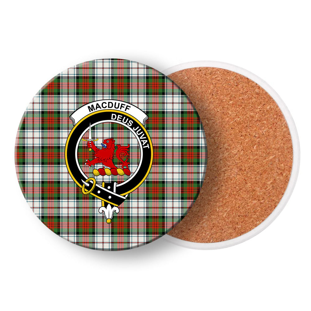 ScotsTee Shop Scottish MacDuff Dress Ancient Crest Tartan Drinks Coasters – Wood, Rubber, Ceramic