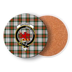 ScotsTee Shop Scottish MacDuff Dress Ancient Crest Tartan Drinks Coasters – Wood, Rubber, Ceramic