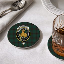 ScotsTee Shop Scottish MacGillivray Hunting Modern Crest Tartan Drinks Coasters – Wood, Rubber, Ceramic