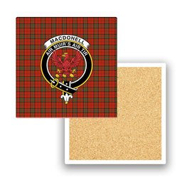 ScotsTee Shop Scottish MacDonell of Keppoch Ancient Crest Tartan Drinks Coasters – Wood, Rubber, Ceramic