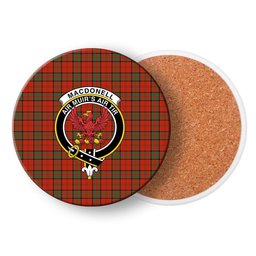 ScotsTee Shop Scottish MacDonell of Keppoch Ancient Crest Tartan Drinks Coasters – Wood, Rubber, Ceramic