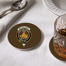 ScotsTee Shop Scottish MacGillivray Hunting Crest Tartan Drinks Coasters – Wood, Rubber, Ceramic
