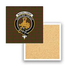 ScotsTee Shop Scottish MacGillivray Hunting Crest Tartan Drinks Coasters – Wood, Rubber, Ceramic