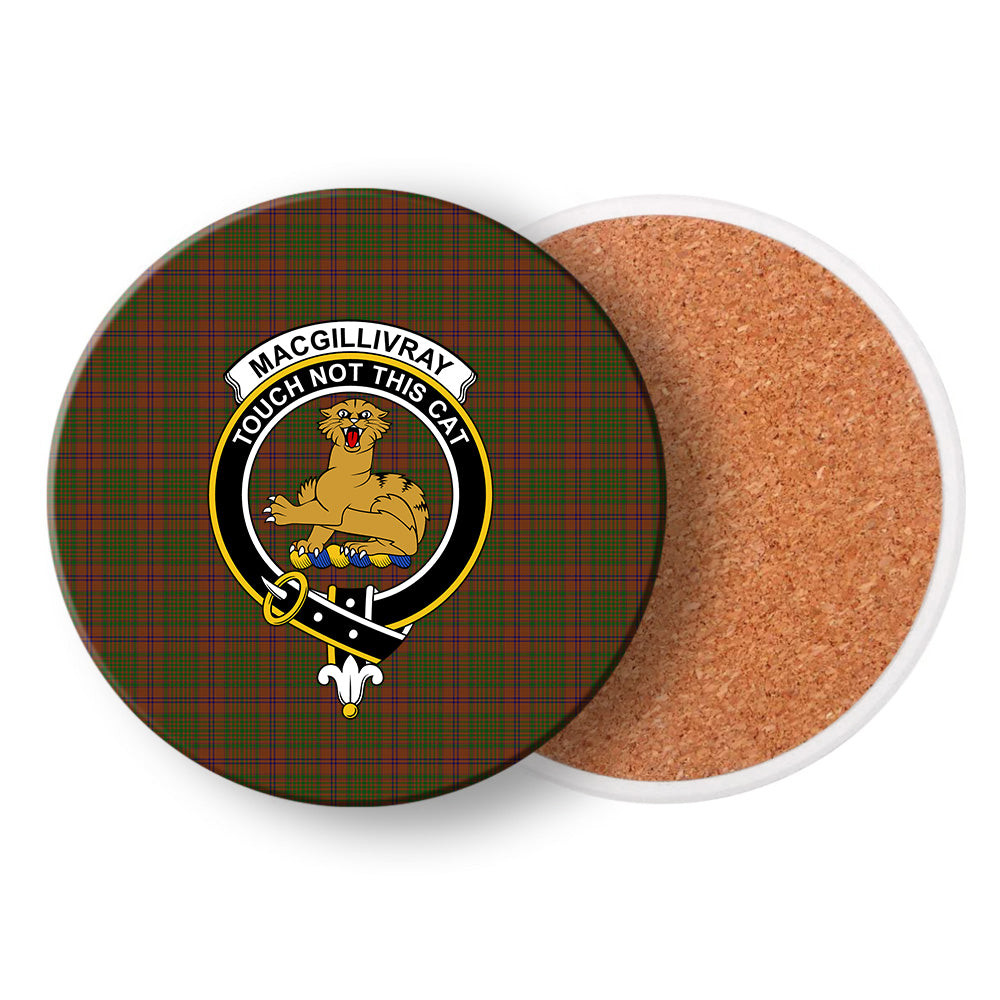 ScotsTee Shop Scottish MacGillivray Hunting Crest Tartan Drinks Coasters – Wood, Rubber, Ceramic