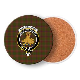 ScotsTee Shop Scottish MacGillivray Hunting Crest Tartan Drinks Coasters – Wood, Rubber, Ceramic