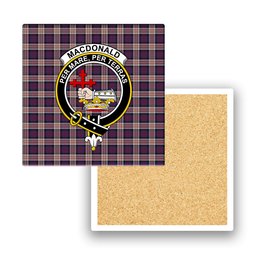 ScotsTee Shop Scottish MacDonald Pattern of Plaids Crest Tartan Drinks Coasters – Wood, Rubber, Ceramic