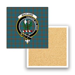 ScotsTee Shop Scottish MacLaine of Lochbuie Hunting Ancient Crest Tartan Drinks Coasters – Wood, Rubber, Ceramic