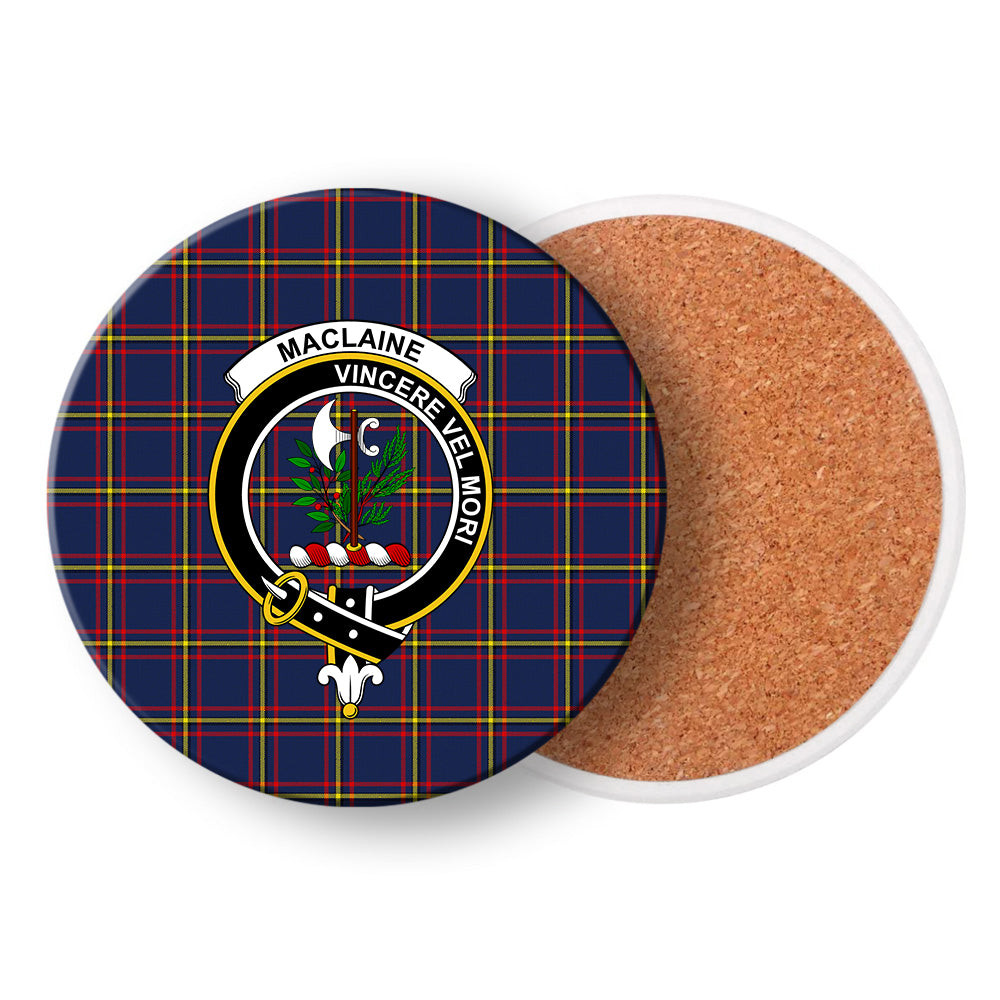 ScotsTee Shop Scottish MacLaine of Lochbuie Hunting Modern Crest Tartan Drinks Coasters – Wood, Rubber, Ceramic