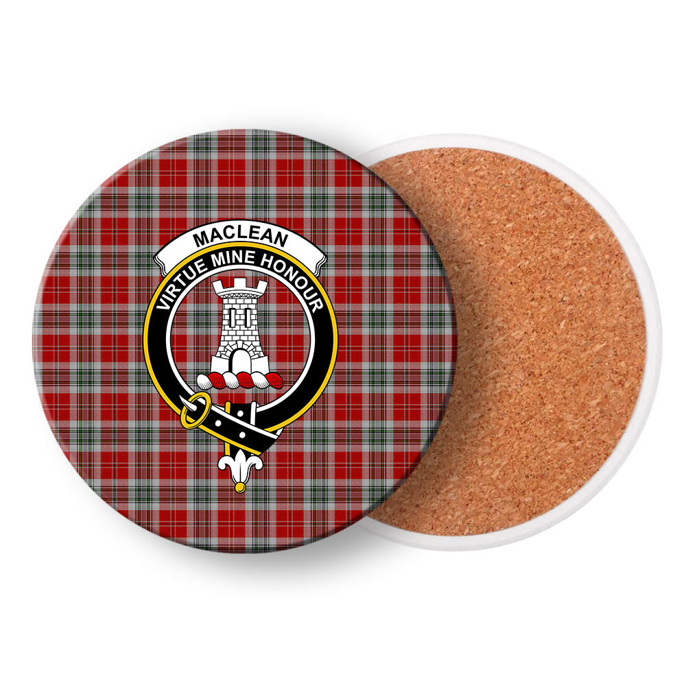 ScotsTee Shop Scottish MacLean of Duart Dress 2 Crest Tartan Drinks Coasters – Wood, Rubber, Ceramic