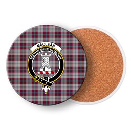 ScotsTee Shop Scottish MacLean of Duart Dress 4 Crest Tartan Drinks Coasters – Wood, Rubber, Ceramic