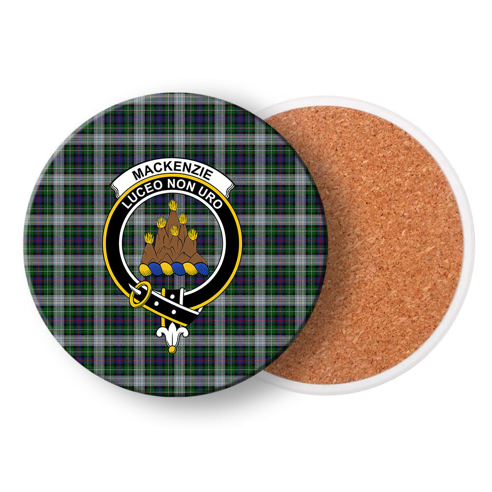 ScotsTee Shop Scottish MacKenzie Dress Crest Tartan Drinks Coasters – Wood, Rubber, Ceramic