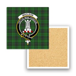 ScotsTee Shop Scottish MacLean of Duart Hunting Ancient Crest Tartan Drinks Coasters – Wood, Rubber, Ceramic