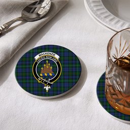 ScotsTee Shop Scottish MacKenzie Vestiarium Scoticum Crest Tartan Drinks Coasters – Wood, Rubber, Ceramic