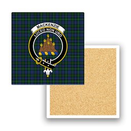 ScotsTee Shop Scottish MacKenzie Vestiarium Scoticum Crest Tartan Drinks Coasters – Wood, Rubber, Ceramic