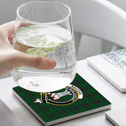 ScotsTee Shop Scottish MacLean of Duart Hunting Crest Tartan Drinks Coasters – Wood, Rubber, Ceramic