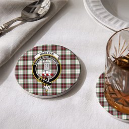 ScotsTee Shop Scottish MacLean Dress Ancient Crest Tartan Drinks Coasters – Wood, Rubber, Ceramic