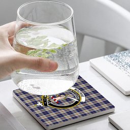 ScotsTee Shop Scottish MacRae of Conchra Crest Tartan Drinks Coasters – Wood, Rubber, Ceramic