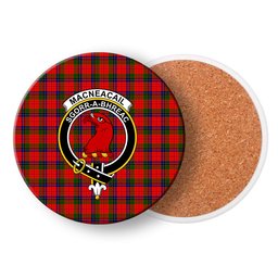 ScotsTee Shop Scottish MacNeacail of Scorrybreac Crest Tartan Drinks Coasters – Wood, Rubber, Ceramic