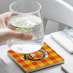 ScotsTee Shop Scottish MacMillan Dress Modern Crest Tartan Drinks Coasters – Wood, Rubber, Ceramic